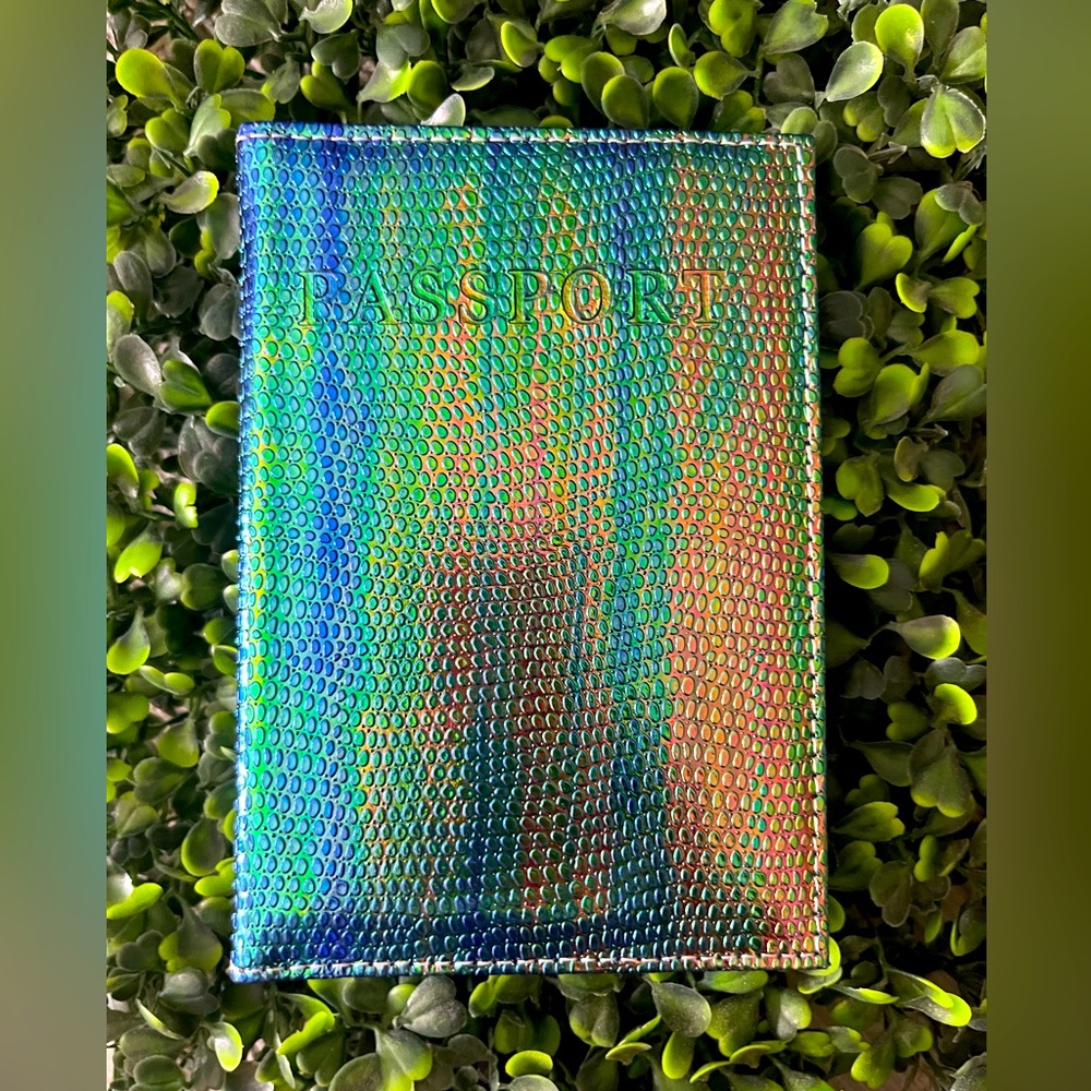Blue/green iridescent passport holder ⭐️NEW⭐️